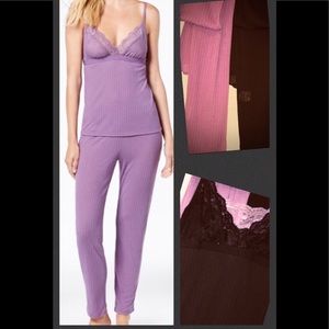 2 Sets: Purple&Black! Ribbed Jammies w/Lace-Macy's